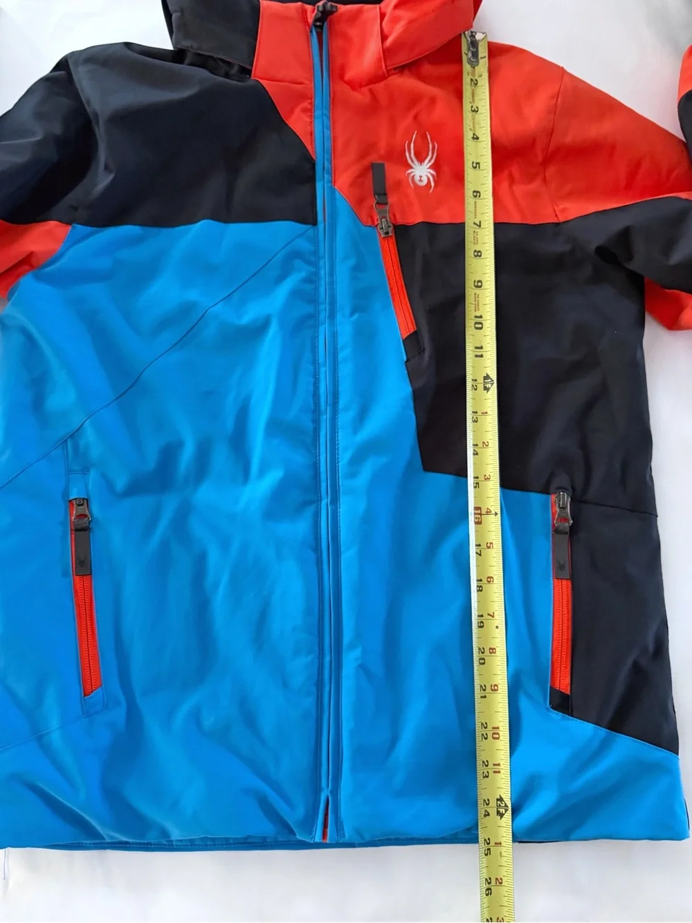 Spyder Boys 16 Blue Red Black Insulated Ski Jacket Hooded Sportswear Gorpcore